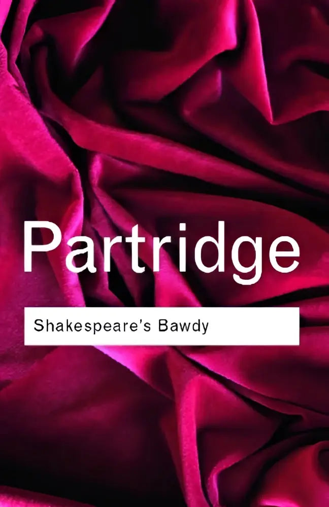Diep magenta fluwelen stof partridge met shakespeare’s bawdy in witte tekst voor het product shakespeare’s bawdy