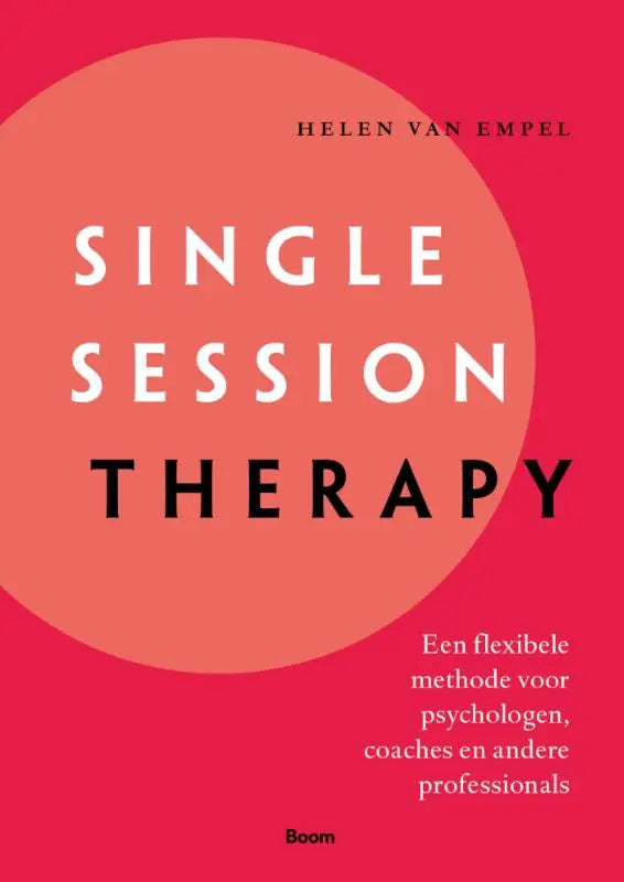 Het boek over single session therapy toont een flexibele methode met witte en zwarte tekst op een rode achtergrond