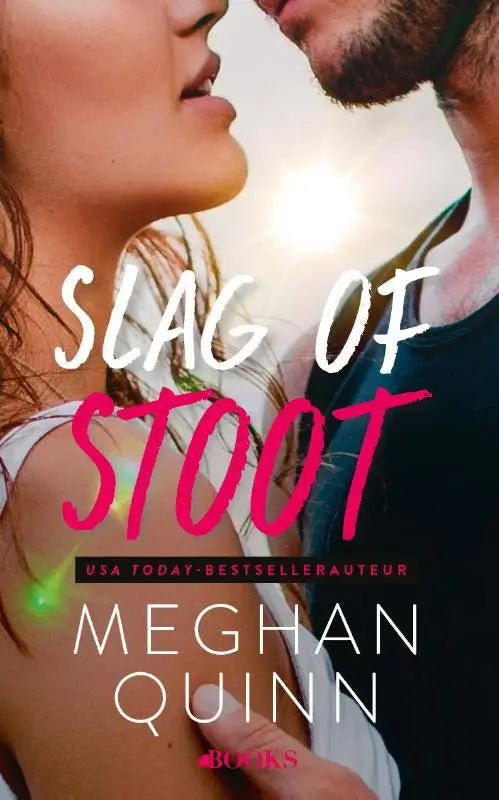 The book cover of slag of stoot by meghan quinn features bold white and pink lettering, perfect for love books fans