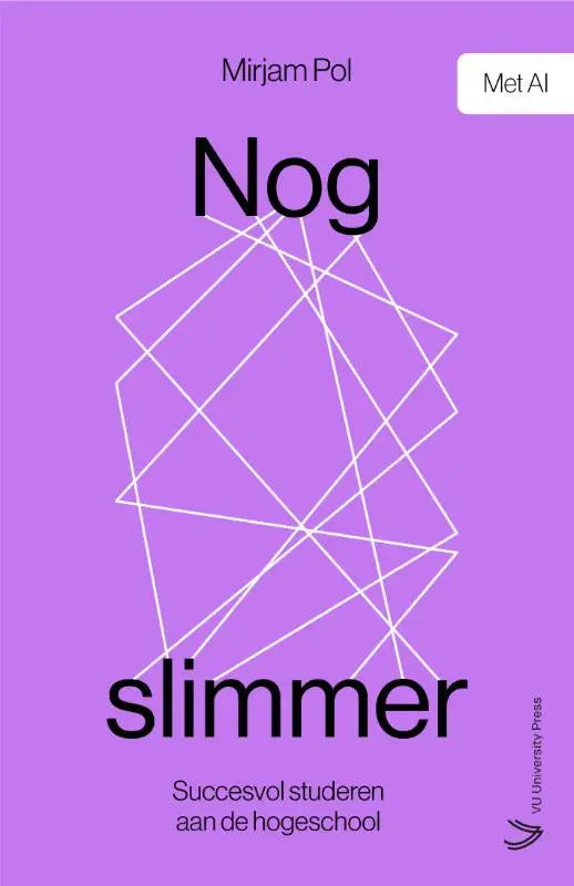 Paarse boekcover van nog slimmer met zwart vetgedrukt lettertype en wit minimalistisch design vaardigheden hoger onderwijs