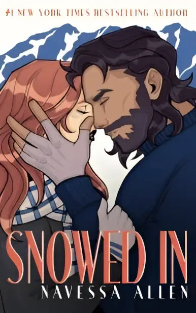 De boekcover toont een romantische illustratie van een omhelzend stel met de titel snowed in voor liefhebbers van small town romance