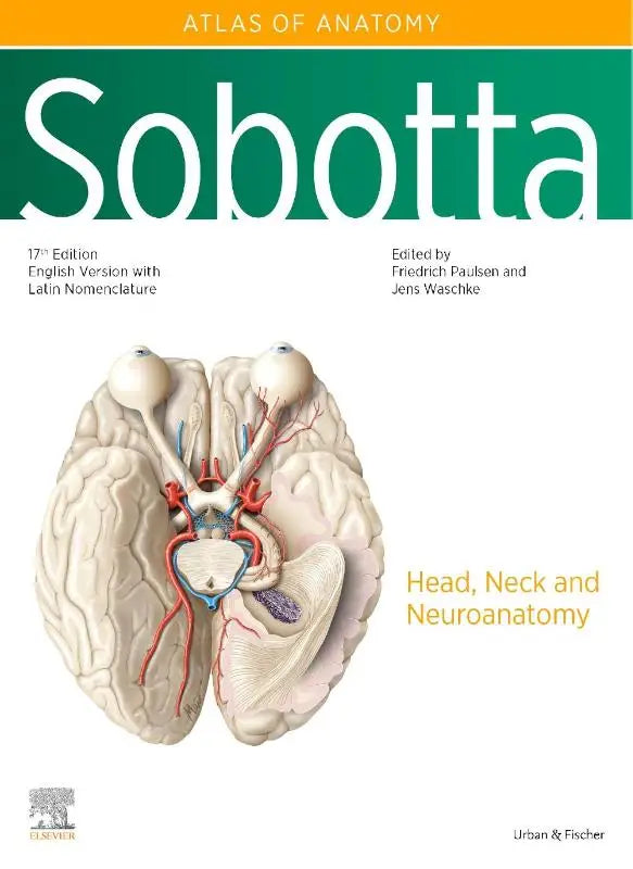 De 17e editie engels sobotta atlas van anatomie met gedetailleerde illustratie van neck and neuroanatomy