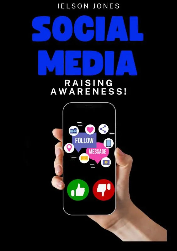 Zwarte smartphone met glanzend scherm dat kleurrijke social media-iconen en interactieve knoppen toont voor raising awareness