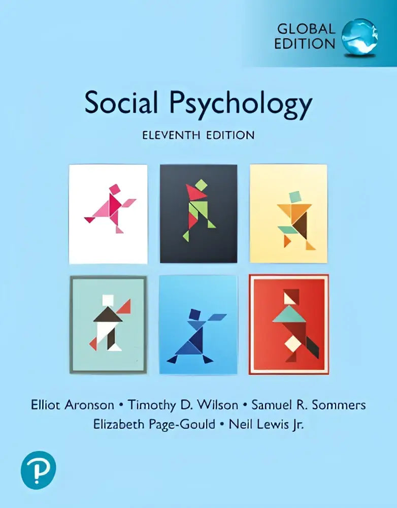 Eleventh edition social psychology textbook global edition with light blue cover and six colorful geometric figures