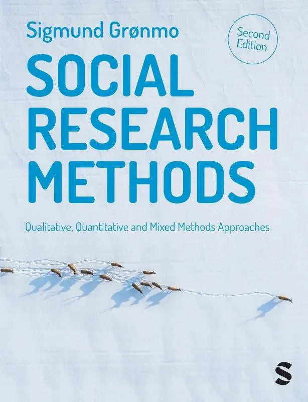 Blauw omslagen studieboek social research methods door sigmund grønmo tweede editie over mixed methods approaches