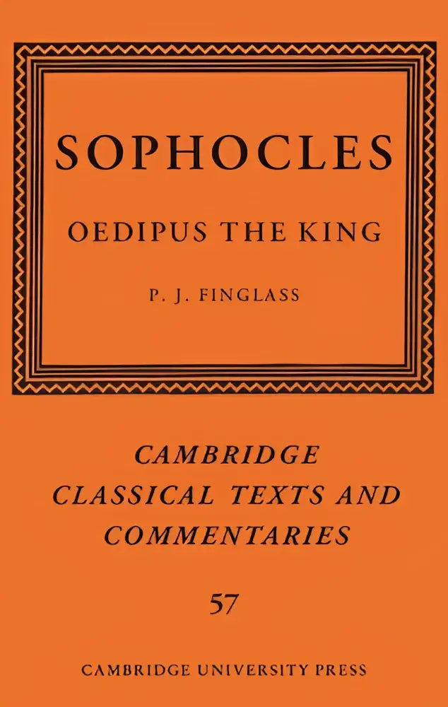 Orange hardcover book with black ornate border titled oedipus the king by sophocles in sophocles oedipus the king product