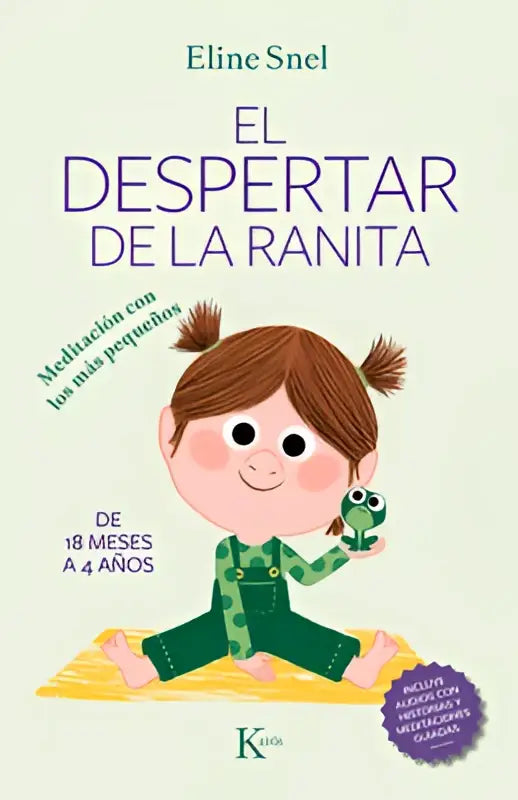 Een kinderboek el despertar de la ranita door eline snel met illustratie van meisje in groene tuinbroek en kikker, geschikt voor jonge lezers