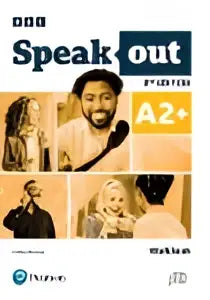 De speakout 3ed a2+ workbook met key toont meerdere expressies van hetzelfde gezicht in promotionele graphics