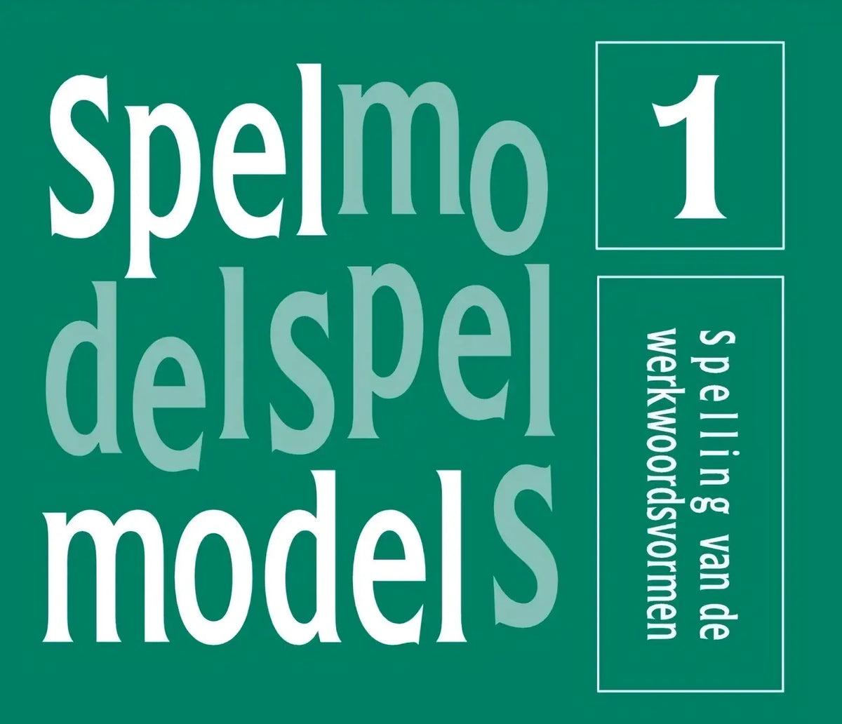 Groene spelmodel boekomslag met witte tekst spelmo dels spel en nummer 1 spel van de werkword door jan heerze en nel korstanje educatieve uitgaven algemeen