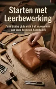 Hands die leer bewerken volgens praktische gids voor het vervaardigen van mooi handwerk met leer