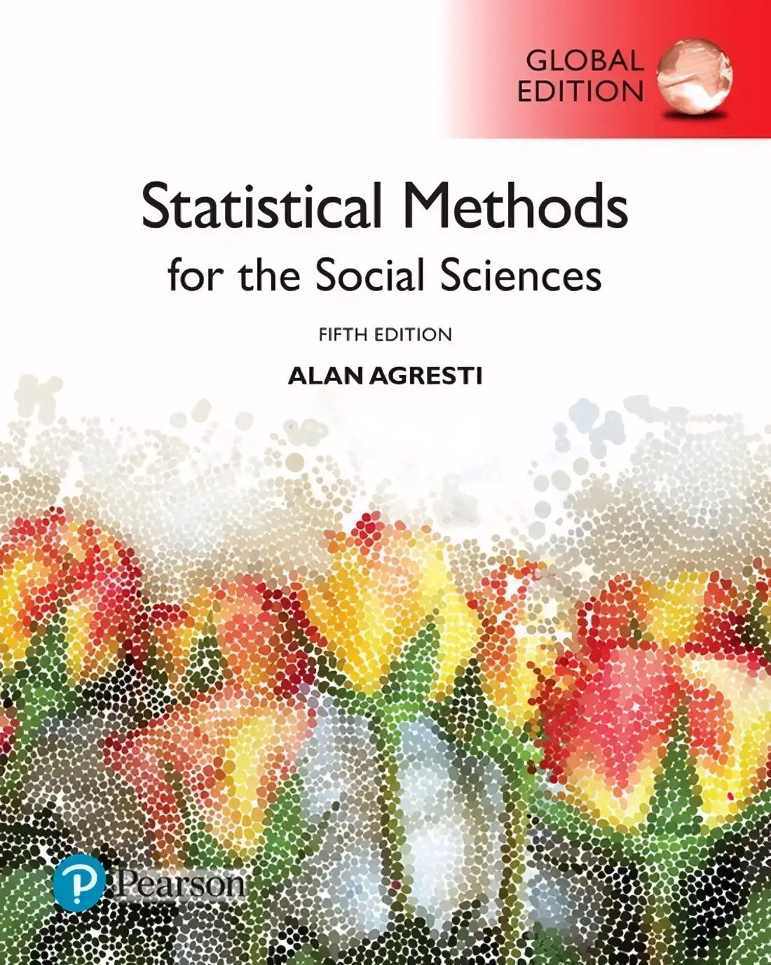 The fifth edition global edition textbook cover of statistical methods for the social sciences by alan agresti, pearson, focusing on statistische methoden voor sociale wetenschappen