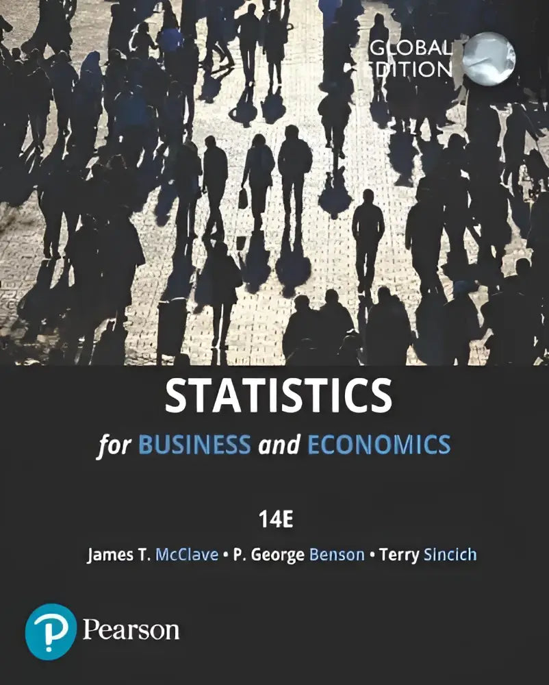 De boekomslag van statistics for business en economics 14e editie global edition door mcclave benson en sincich