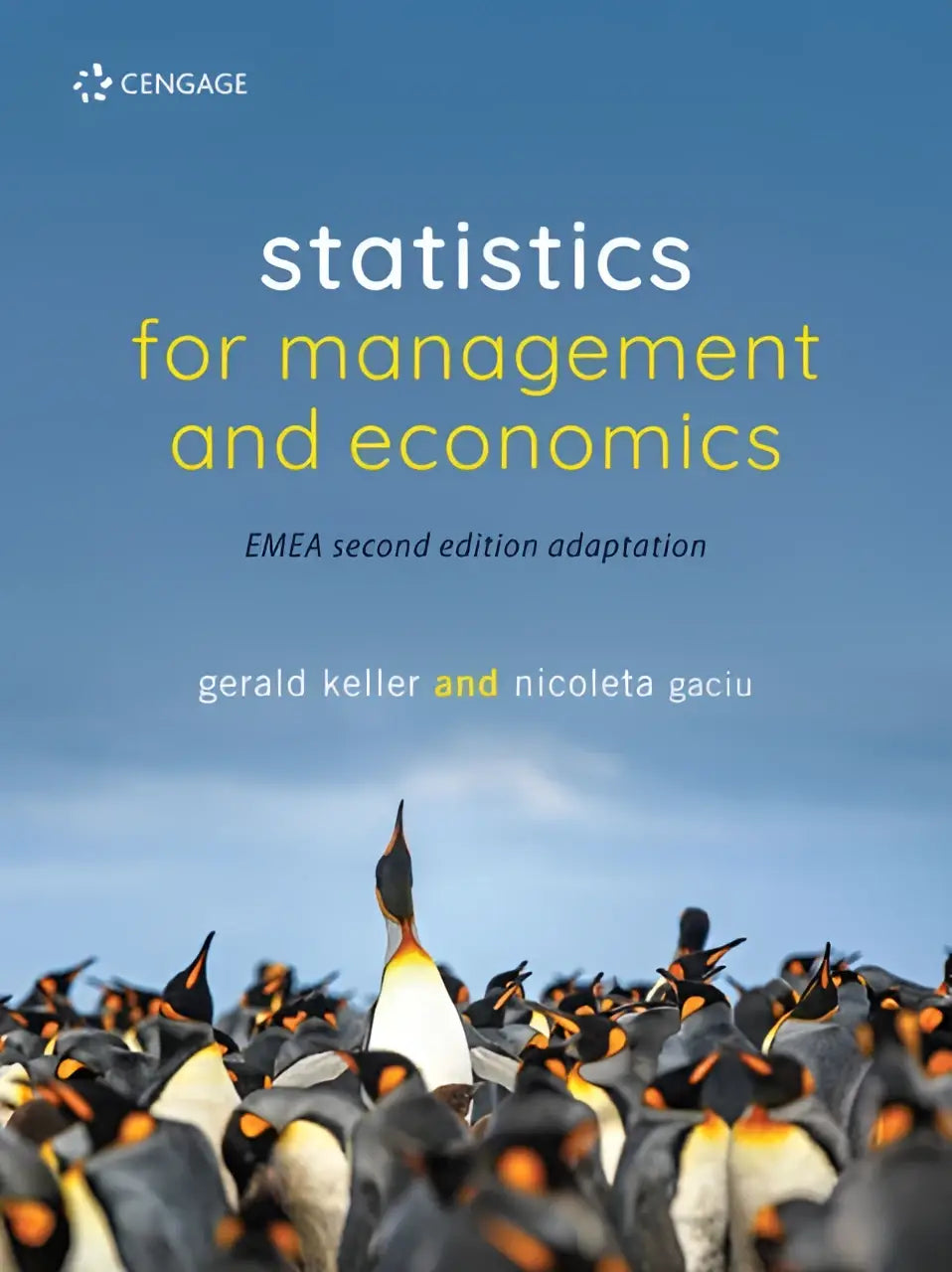 De hardcover editie van statistics for management and economics door gerald keller en nicoleta gaciu van cengage