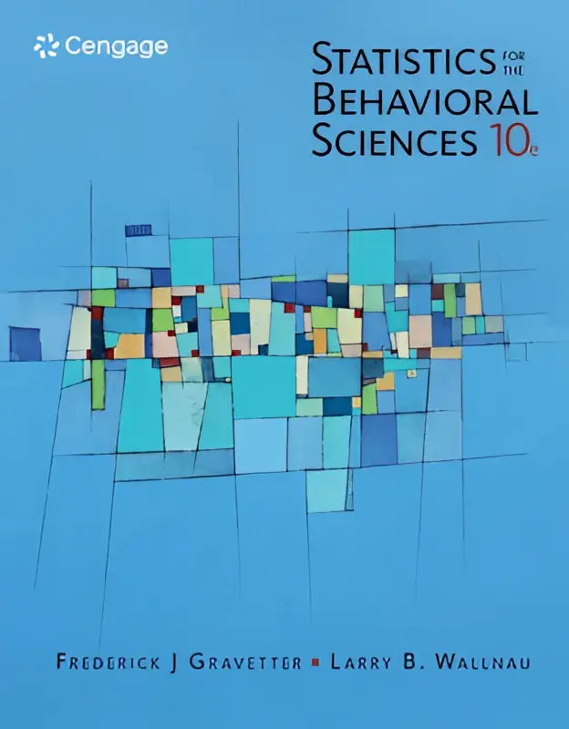 De boekcover van statistics for the behavioral sciences toont een modern abstract ontwerp met blauwe en oranje geometrische vormen