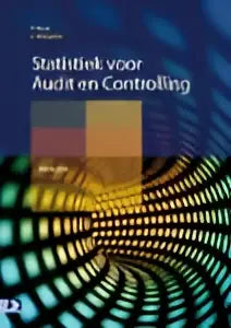 Boekcover van statistiek voor audit en controlling theorie met abstracte gele en groene lijnen door koninklijke boom uitgevers voor hoger onderwijs