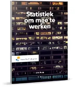 De boekomslag van statistiek om mee te werken toont zwarte tekst op een donker textuur achtergrond met nachtelijke stadslichten arie buys