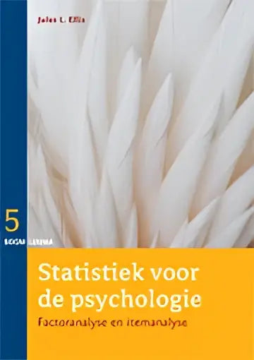 Het boek statistiek voor de psychologie door jules s. met witte stekelige omslag en oranje banner van koninklijke boom uitgevers