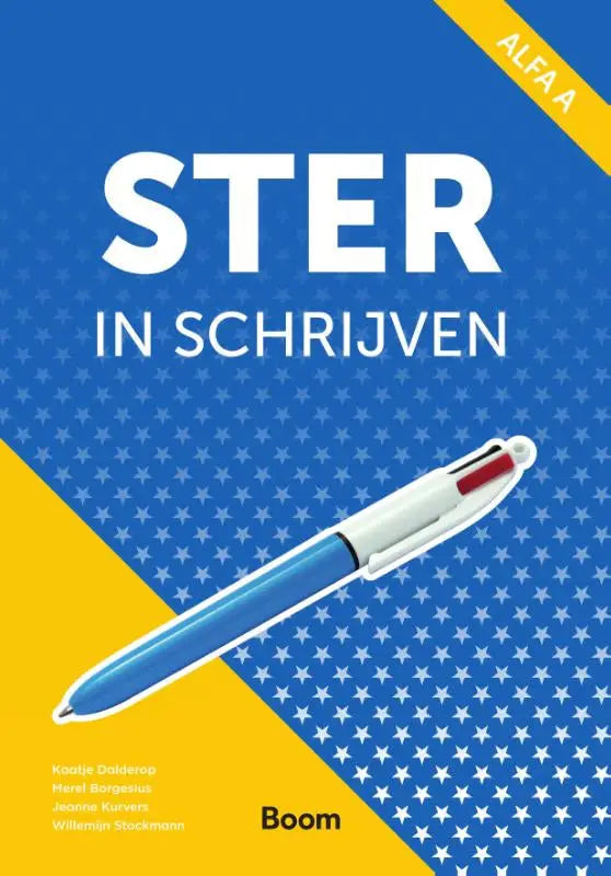 Ster in schrijven blauwe en witte meerkleurige balpen met rode clip geschikt voor schrijven