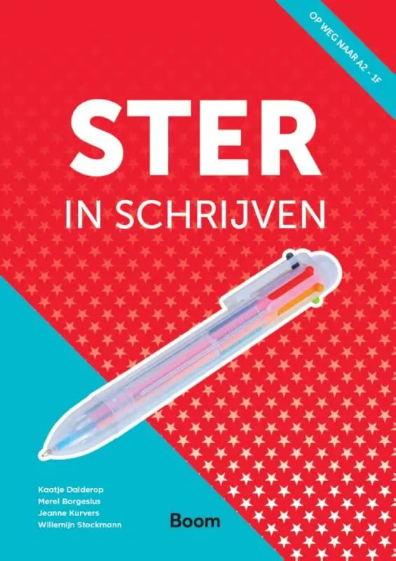 Transparante regenboogkleurige meerpuntige pen met modern design voor schrijven oefenen in a2-1f cursus ster in schrijven