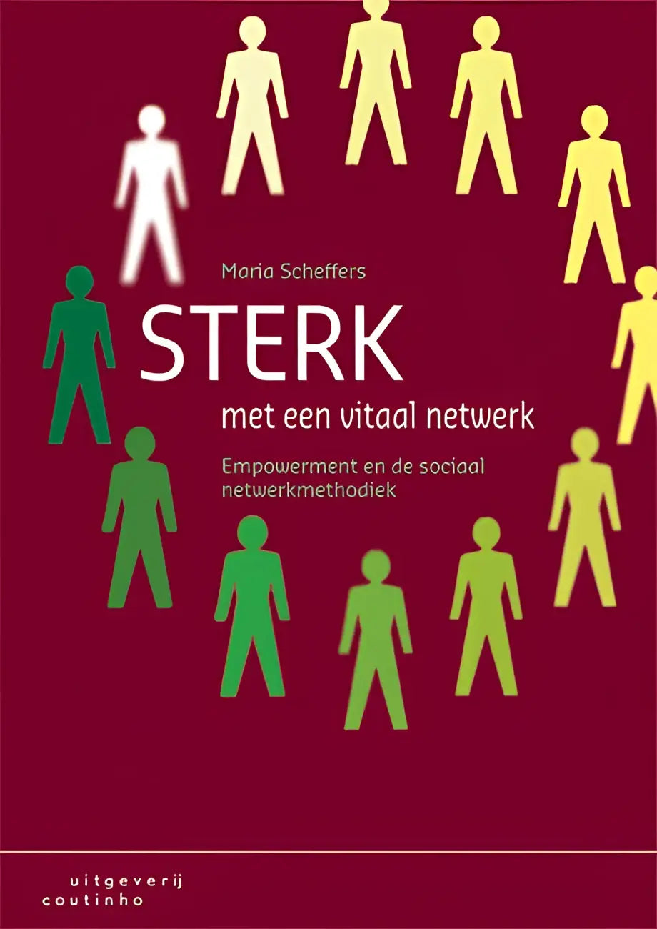 Boekcover Sterk met een vitaal netwerk door Maria Scheffers, rood met figuren