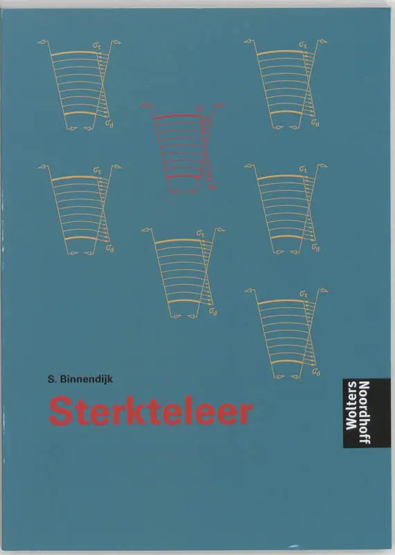 De boekcover van sterkteleer door simon binnendijk toont een effen teal achtergrond met rode titel voor nautische vakken algemeen