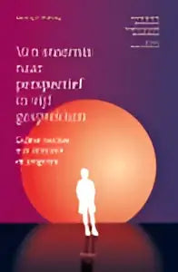 Een minimalistisch wit silhouet tegen een oranje cirkelvormige achtergrond op vang stoornis naar perspectief in vijf gesprekken