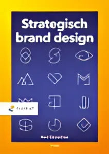 Boek strategisch brand design van katharina schmid met oranje omslag en zwarte geometrische iconen voor brand design