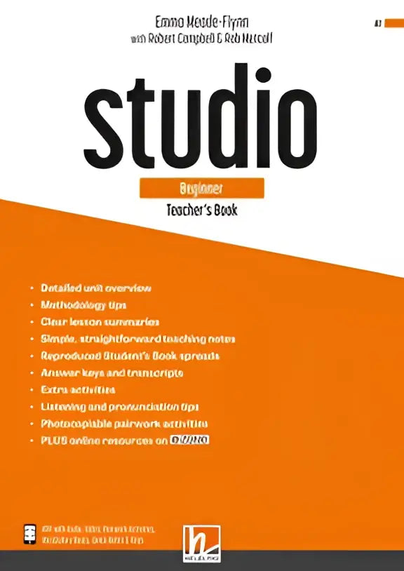 Studio Beginner Teacher’s Book + e-Zone, HMH cover wit zwart-oranje design