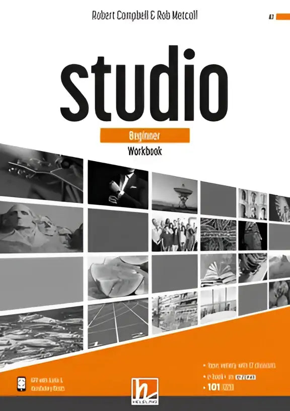 Studio beginner workbook door Robert Campbell en Rob Metcalf, modern design zwart-wit-oranje