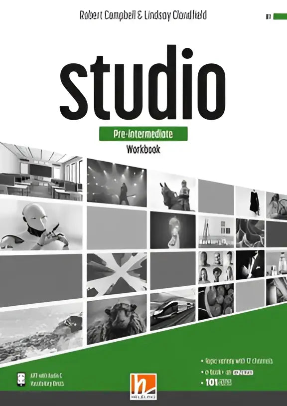 Studio Pre-Intermediate Workbook + e-zone van Robert Campbell en Lindsay Clandfield met zwart-wit collage op cover