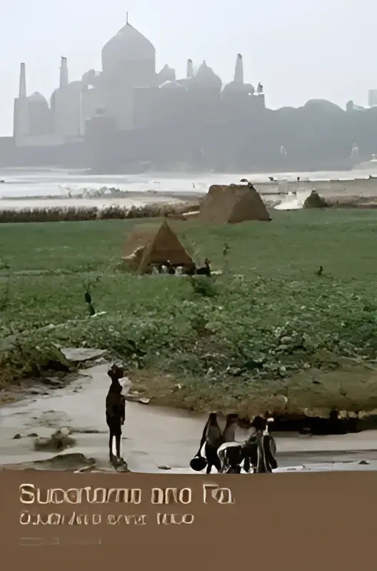 Boekomslag van subalterns and raj toont een mistig landelijk landschap met de taj mahal vaag zichtbaar op de achtergrond