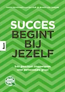 De boekcover van succes begint bij jezelf door sabine kerkmeijer-van toont zwarte tekst op een groene zigzag achtergrond geschikt voor hoger onderwijs