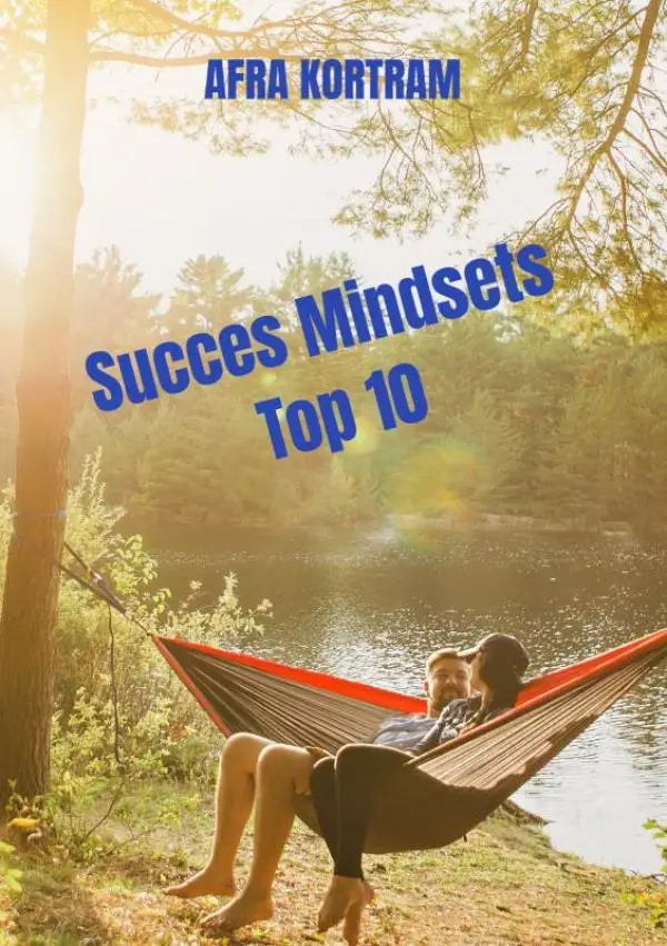 Een rood zwarte gestreepte hangmat met twee personen rustend erin getoond in succes mindsets top 10 productbeeld