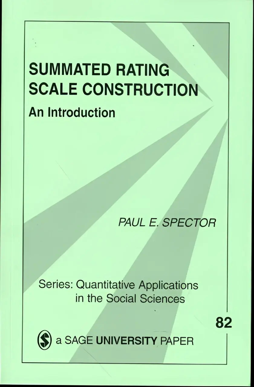 Groen omslag boek over summated rating scale construction met zwarte tekst en geometrisch patroon door paul e