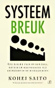 Systeembreuk zwarte en witte grafische ontwerp op effen achtergrond kohei saito literaire non-fictie singel uitgeverijen