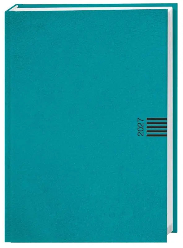 Tages-Cheftimer A6, petrol 2027 - Tageskalender. Petrol farbener Terminkalender. Buch-Kalender mit Lesebändchen und Eckperforation. Wattierter Taschenkalender zum Planen von Terminen.