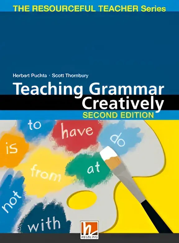 Omslag van Teaching Grammar Creatively, 2e editie door Puchta en Thornbury met kleurrijke grammatica-spetters