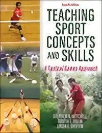 The book cover of teaching sport concepts and skills a tactical games approach fourth edition by stephen a in blue and white