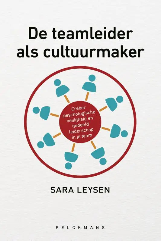 De teamleider als cultuurmaker boek met minimalistisch ontwerp over creëer psychologische veiligheid en gedeeld leiderschap