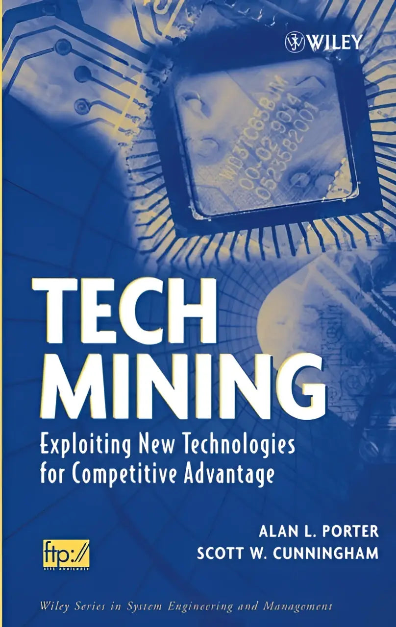 Blauw omslag van het boek tech mining door alan l gericht op exploiting new technologies voor concurrentievoordeel