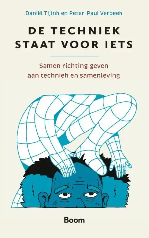 Boekcover van de techniek staat voor iets met gestileerde blauwe handen en een beige achtergrond