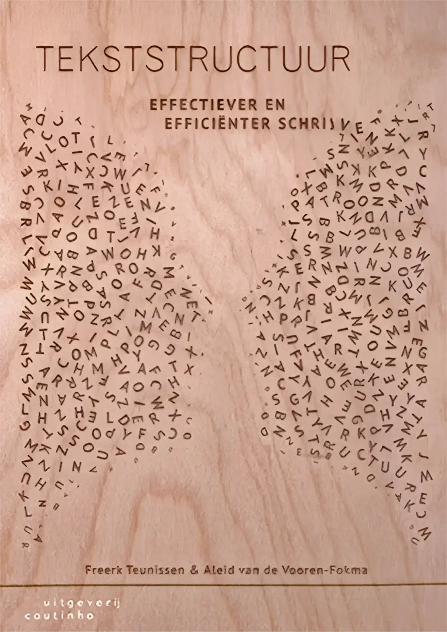 Boekcover Tekststructuur met titel tekststructuur op houtnerfpapier