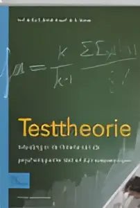 Boekcover testtheorie met zwarte letters op groene achtergrond voor psychologische testen en methodologie bsl media