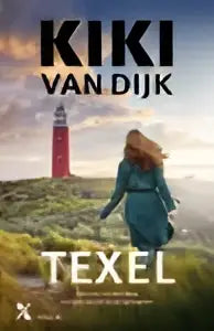 De afbeelding toont een product Texel met de tekst kiki van dijk in zwarte hoofdletters bovenaan