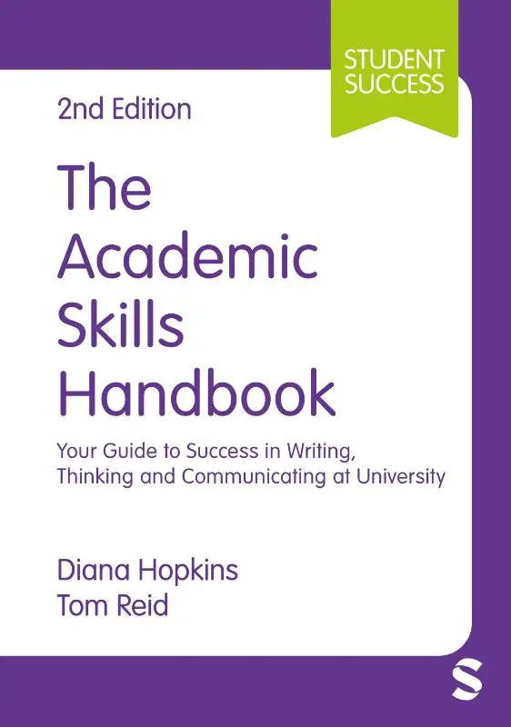 Paarse en witte boekomslag van the academic skills handbook tweede editie door diana hopkins en tom reid uw gids voor succes