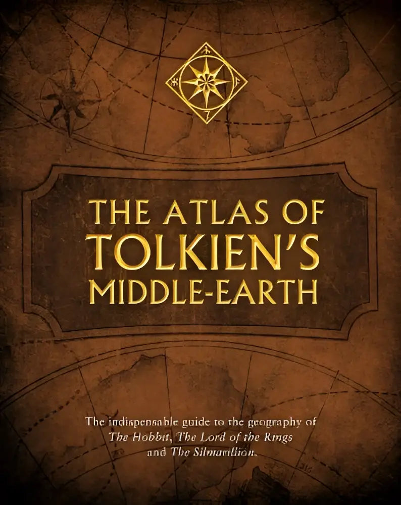 De atlas van tolkien’s middle-earth is een rijk geïllustreerd boek met een perkamentkleurige omslag en goudkleurige titel