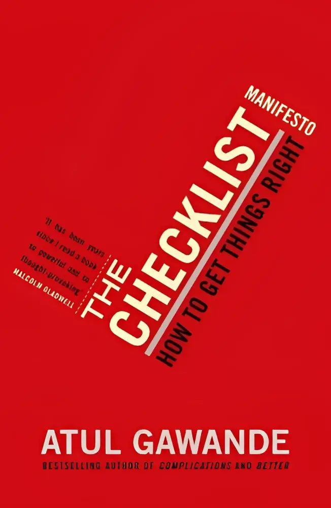 Rode hardcover boek the checklist manifesto how to get things right van atul gawande om dingen goed te doen