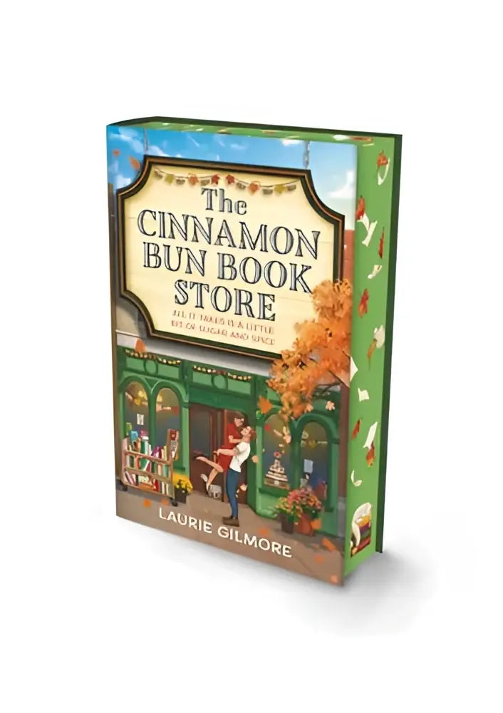 The cinnamon bun book store deluxe edition hardcover book with autumnal colors and whimsical details by laurie gilmore