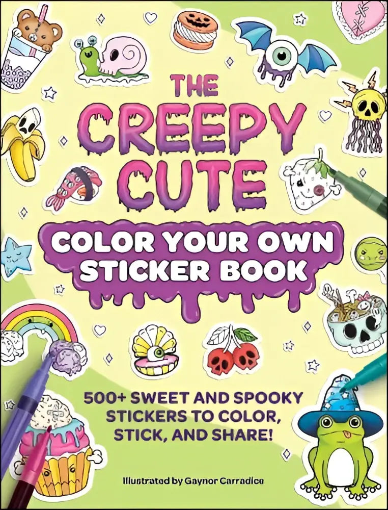 The creepy cute color your own sticker book features 500 plus sweet and spooky pastel stickers with whimsical designs