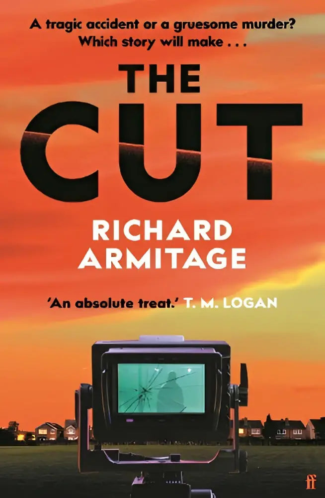 The cut book cover features bold black lettering against a vibrant orange sunset for the unmissable new thriller from richard armitage
